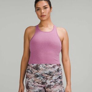 Lululemon ebb to street cropped high neck tank, size 4